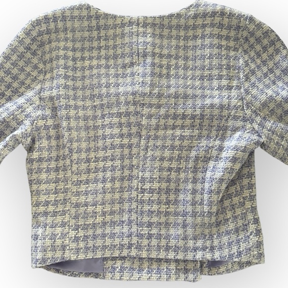NWT Favorite Daughter Dasha Tweed Blazer Top Lilac Plaid Sz 6 - Picture 8 of 11